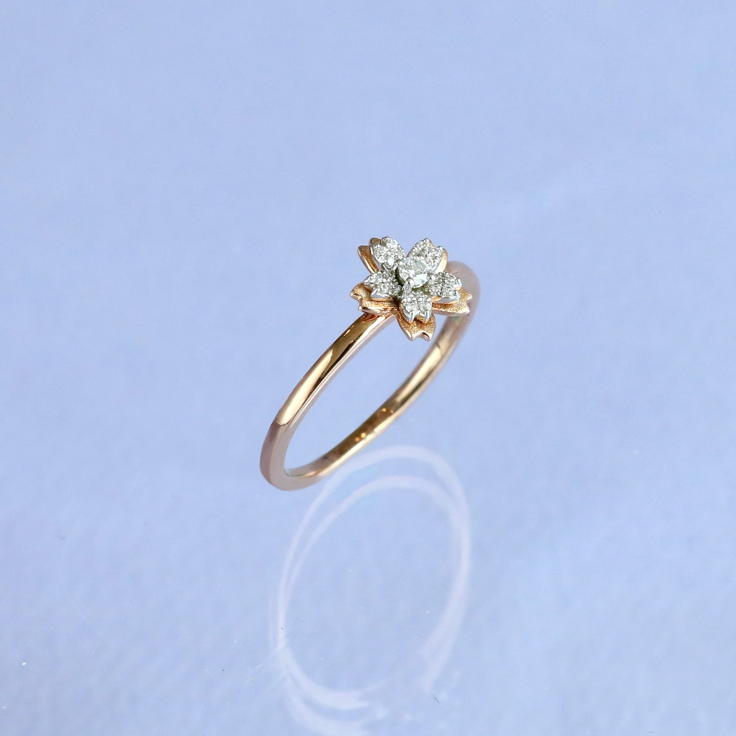 Silver Cherry blossom Sakura Flower Ring