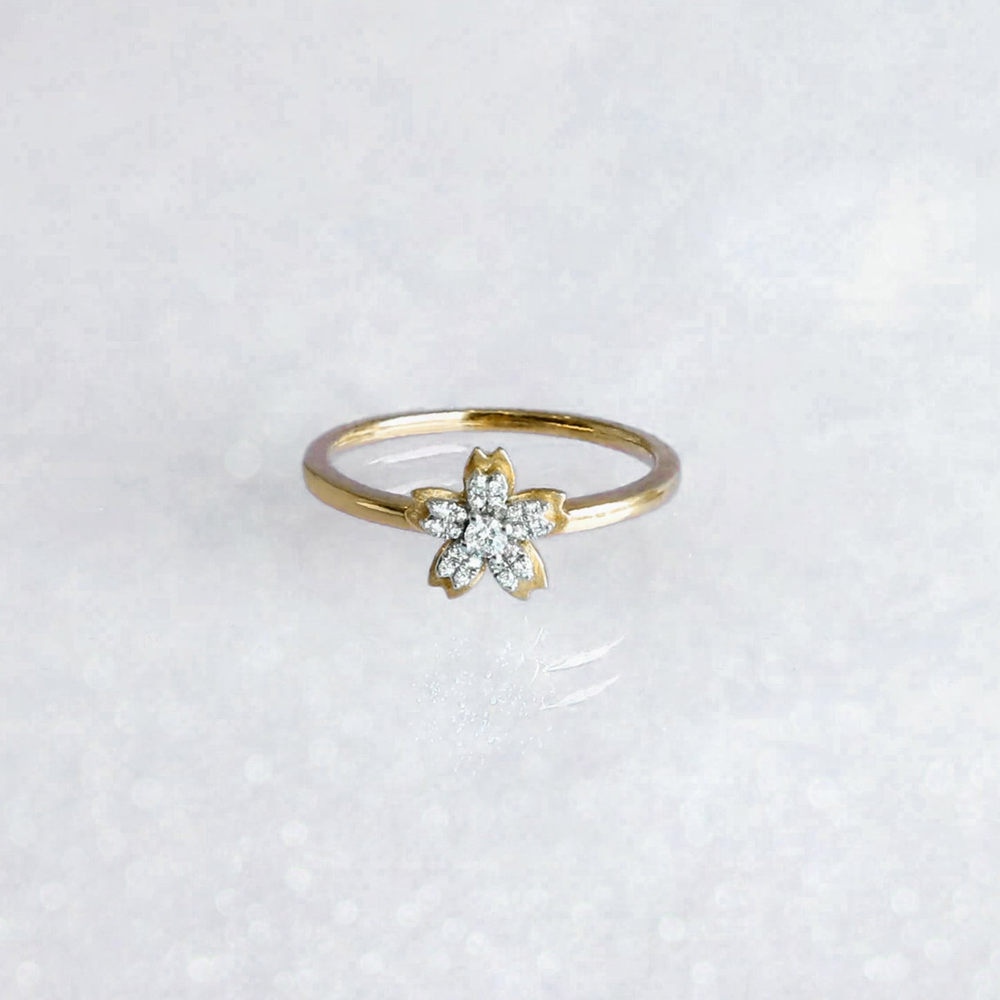 Silver Cherry blossom Sakura Flower Ring