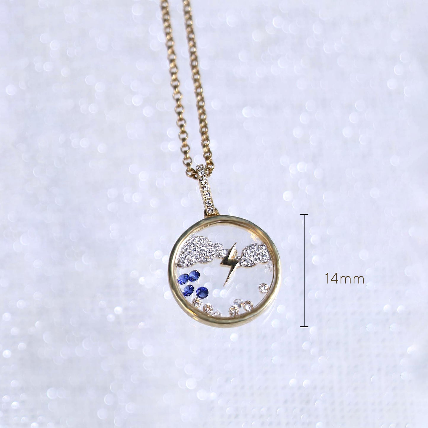 Thundercloud Glass Charm Necklace