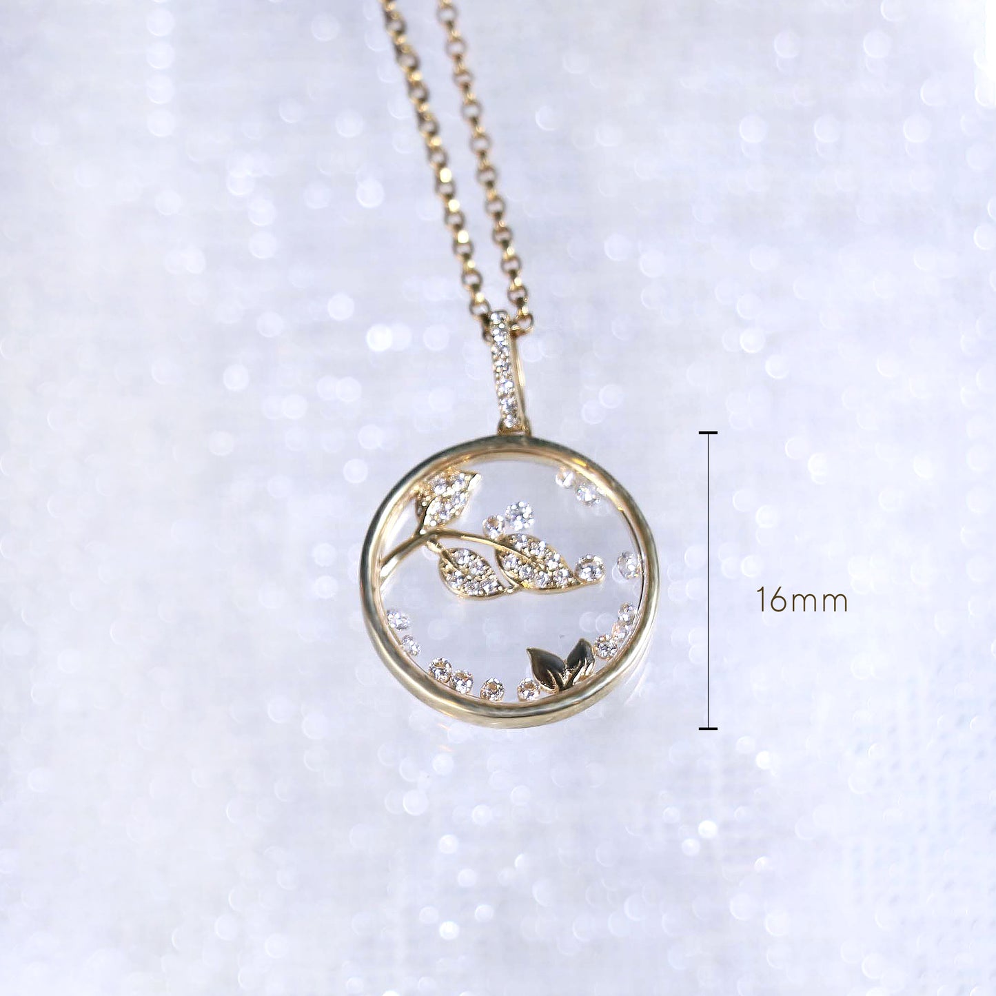 Gold Leaf Glass Charm Necklace