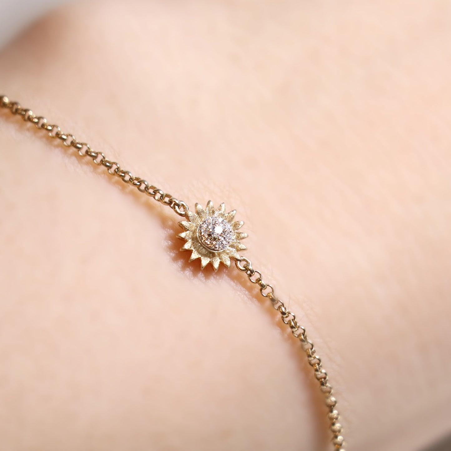 Gold Silver Sunflower Bracelet