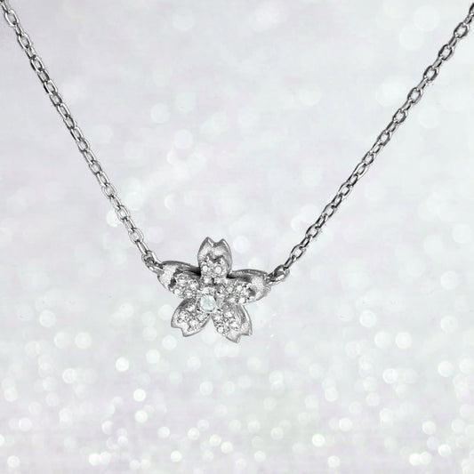 Sakura Flower Diamonds Necklace