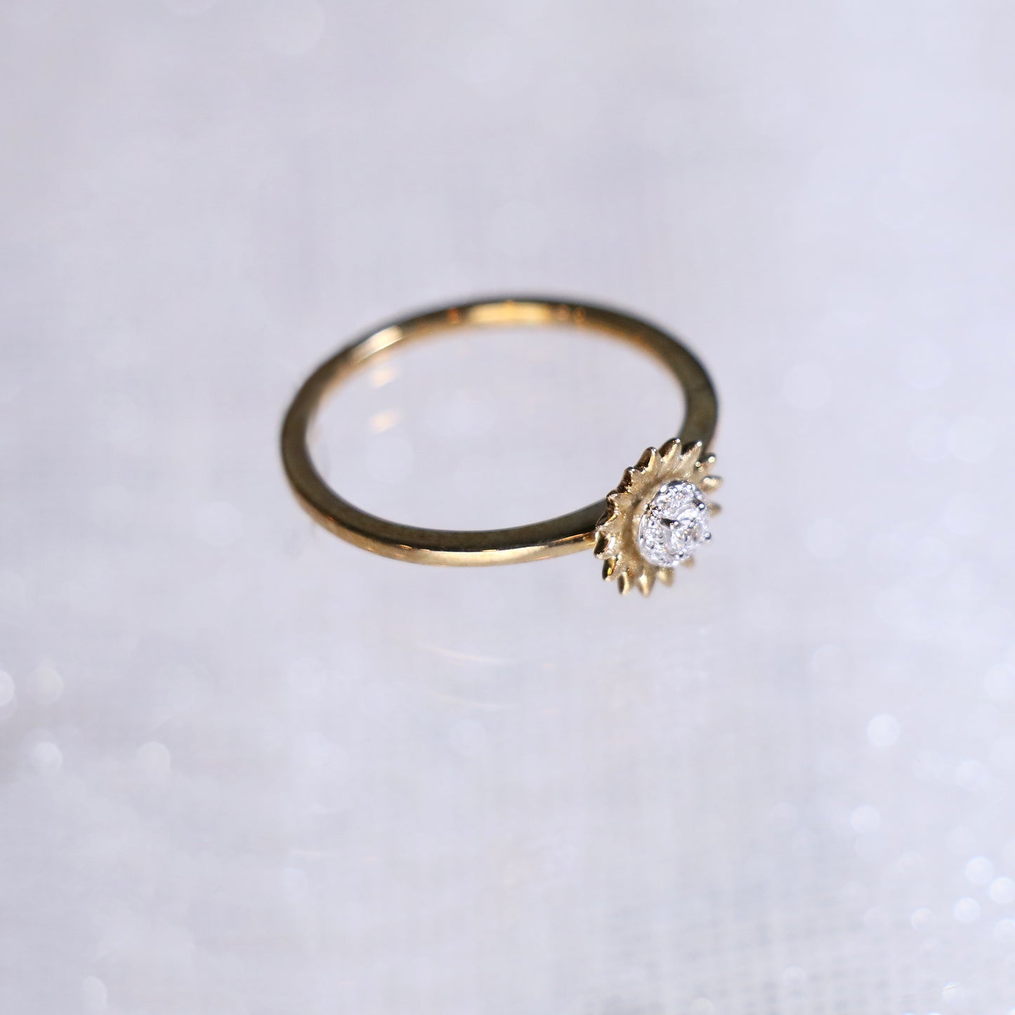 Gold Sunflower Diamond Ring