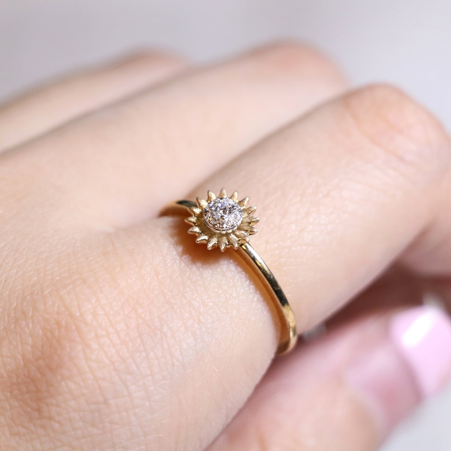 Gold Sunflower Diamond Ring