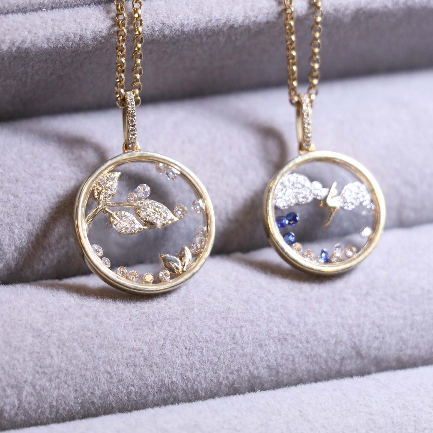Gold Leaf Glass Charm Necklace
