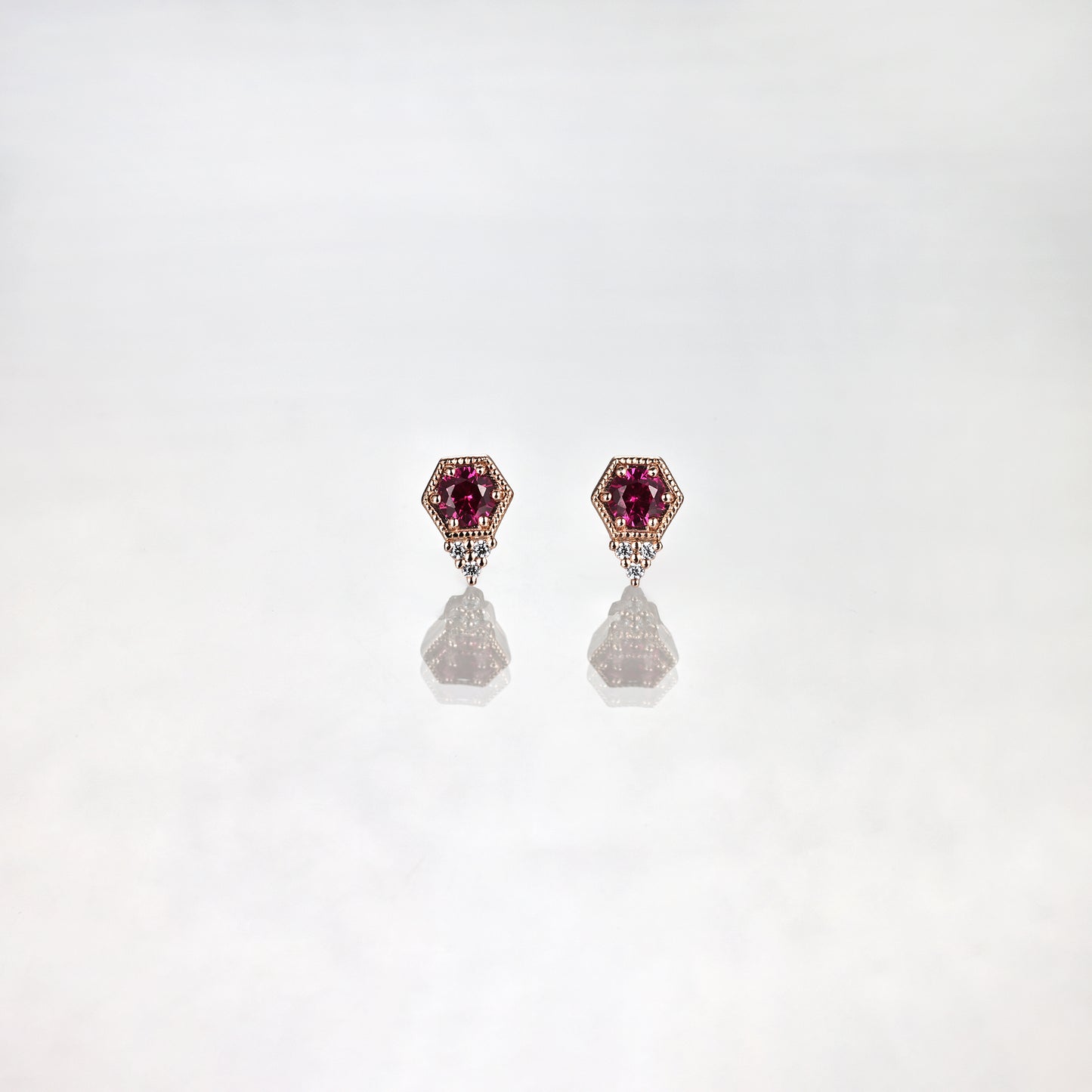 Red Ruby Stud Earrings