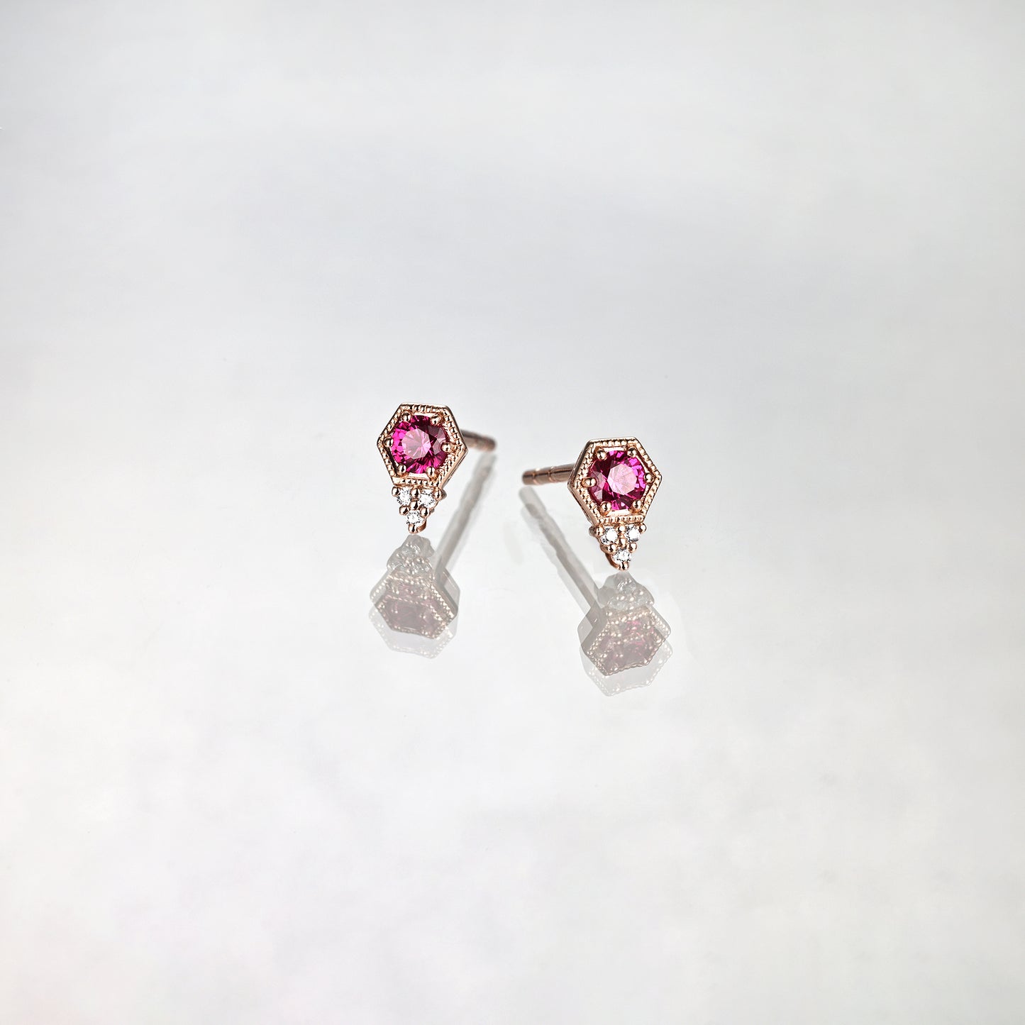 Red Ruby Stud Earrings