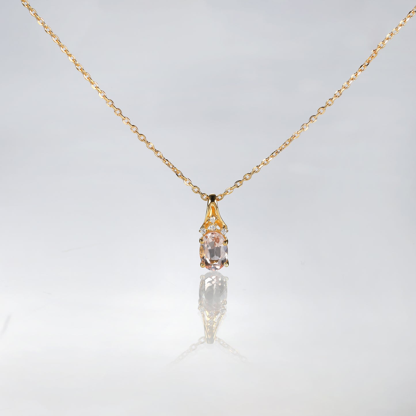 Vintage Morganite Minimalist Pendant