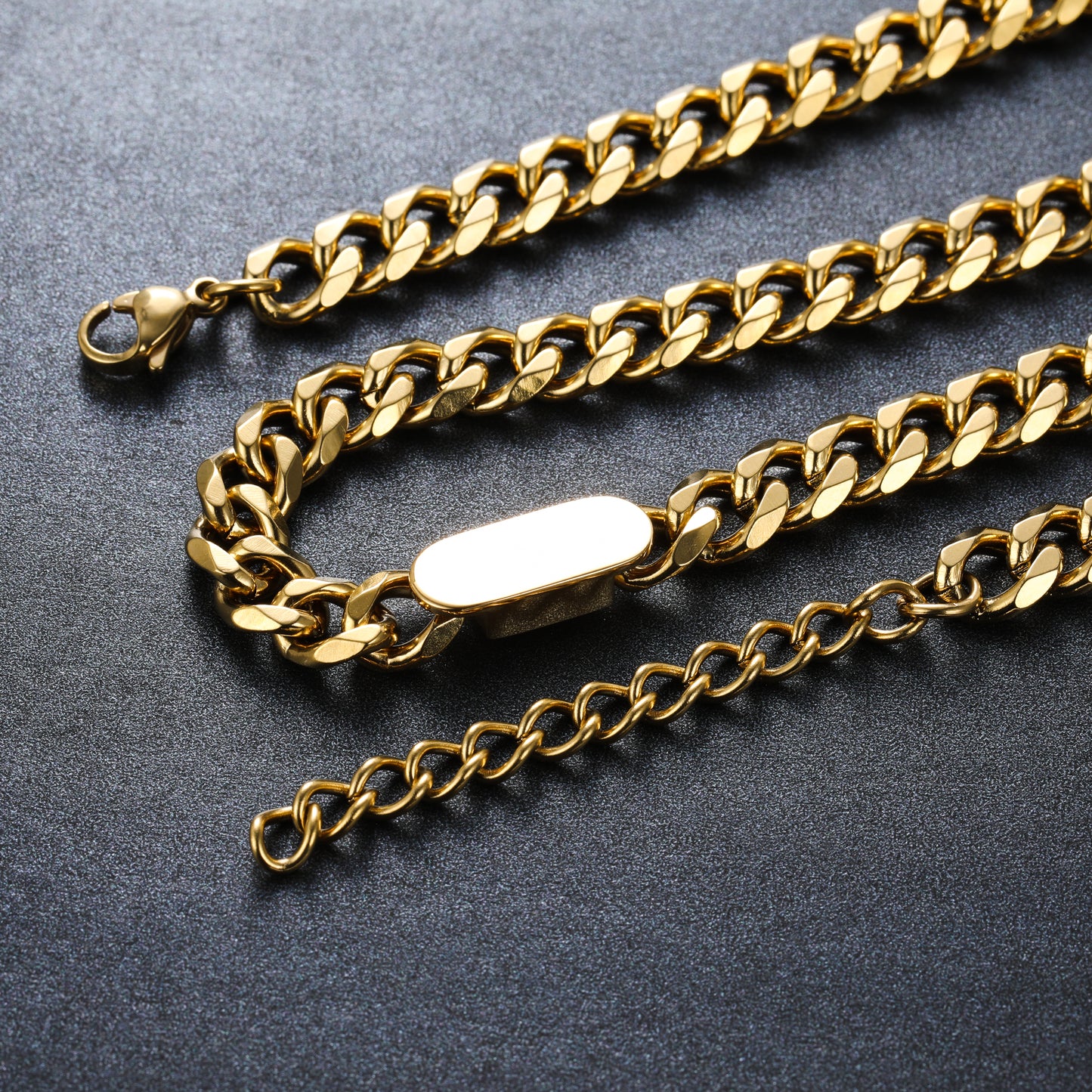 Cuban Link ID Tag Necklace Silver Color (LC0005)