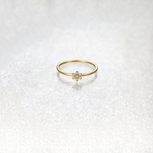 Dainty Flower Diamond Ring