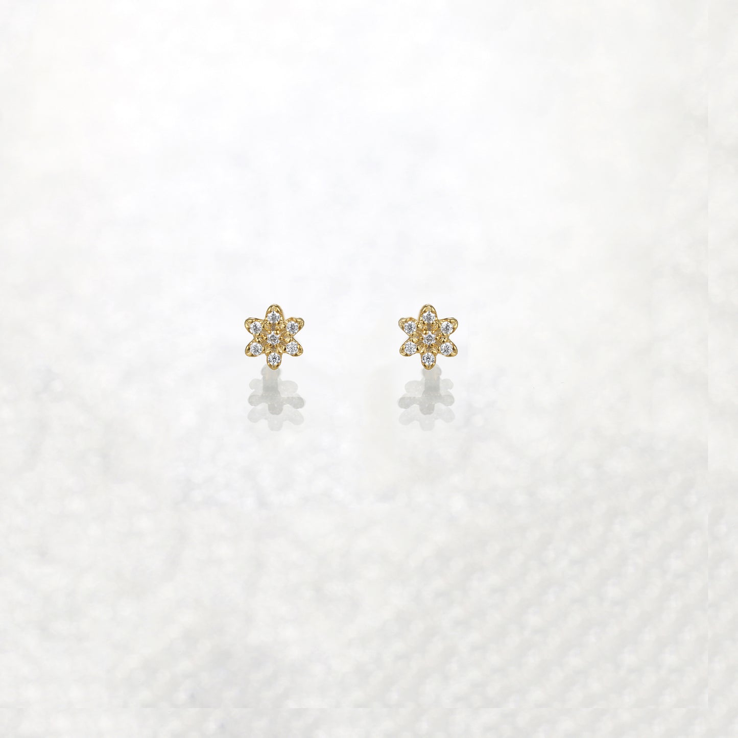 Dainty Diamond Floral Earrings