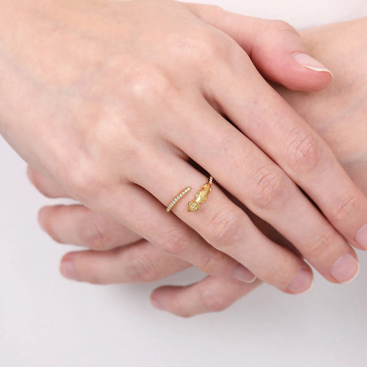 Chameleon Green Eyes Open Ring