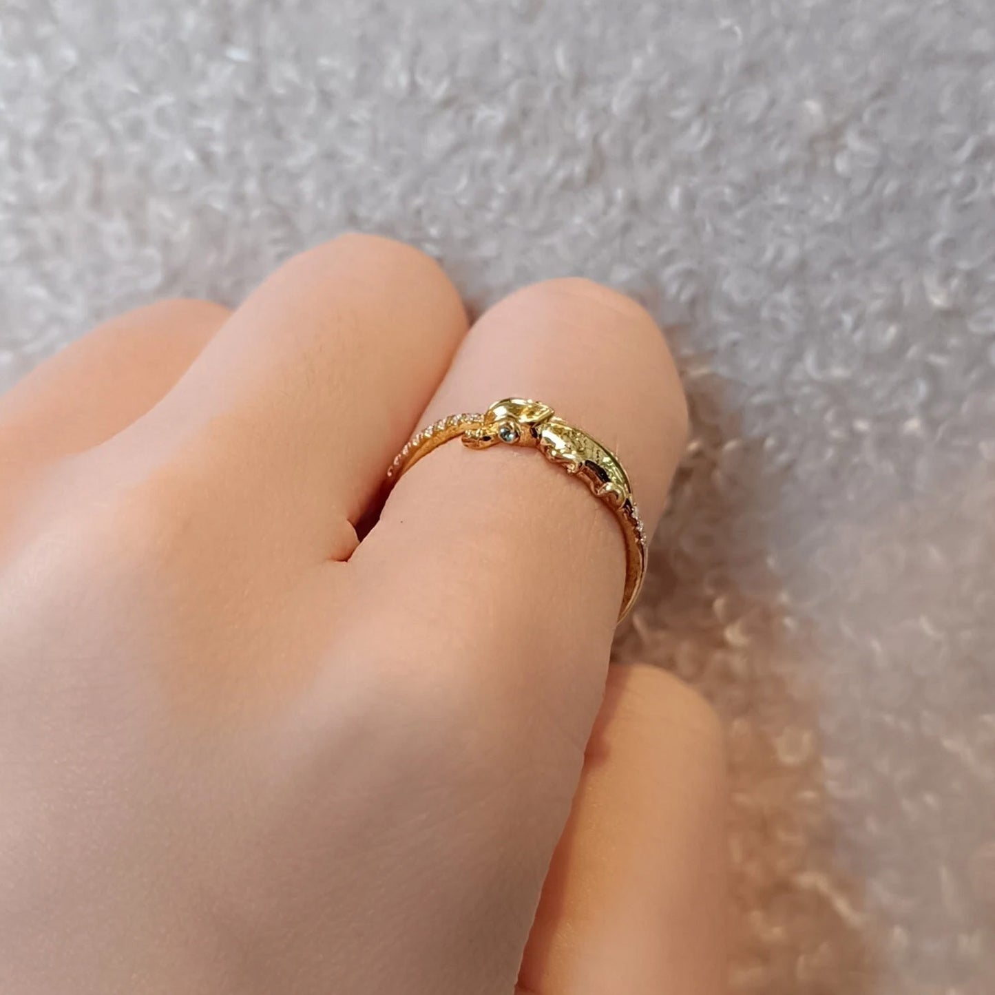 Chameleon Green Eyes Ring