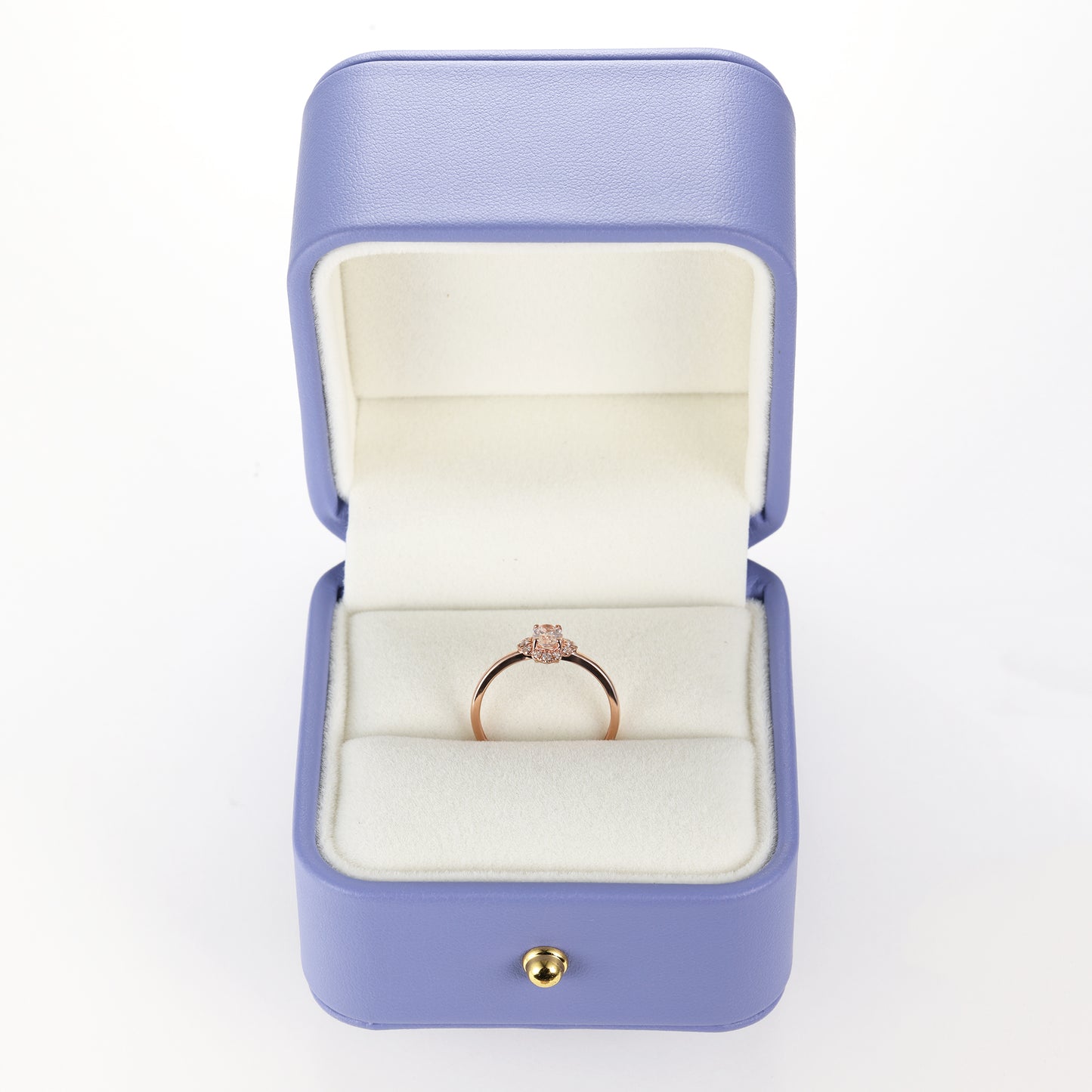 Oval Morganite Diamond Flower Ring