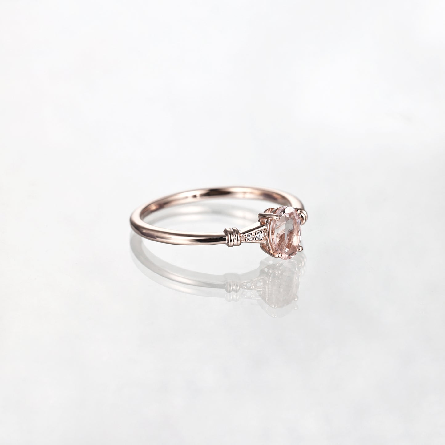 Peach Morganite Promise Ring