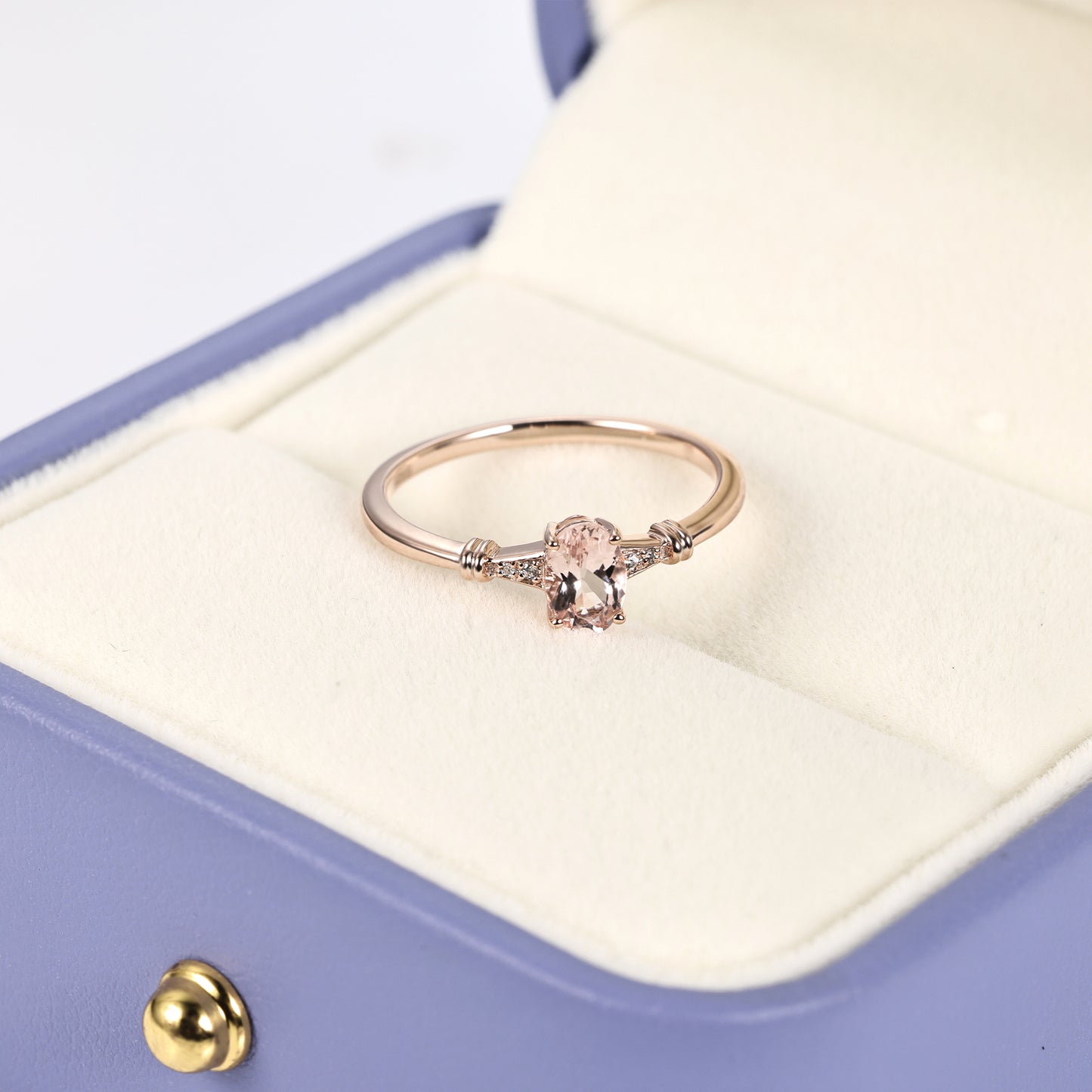 Peach Morganite Promise Ring