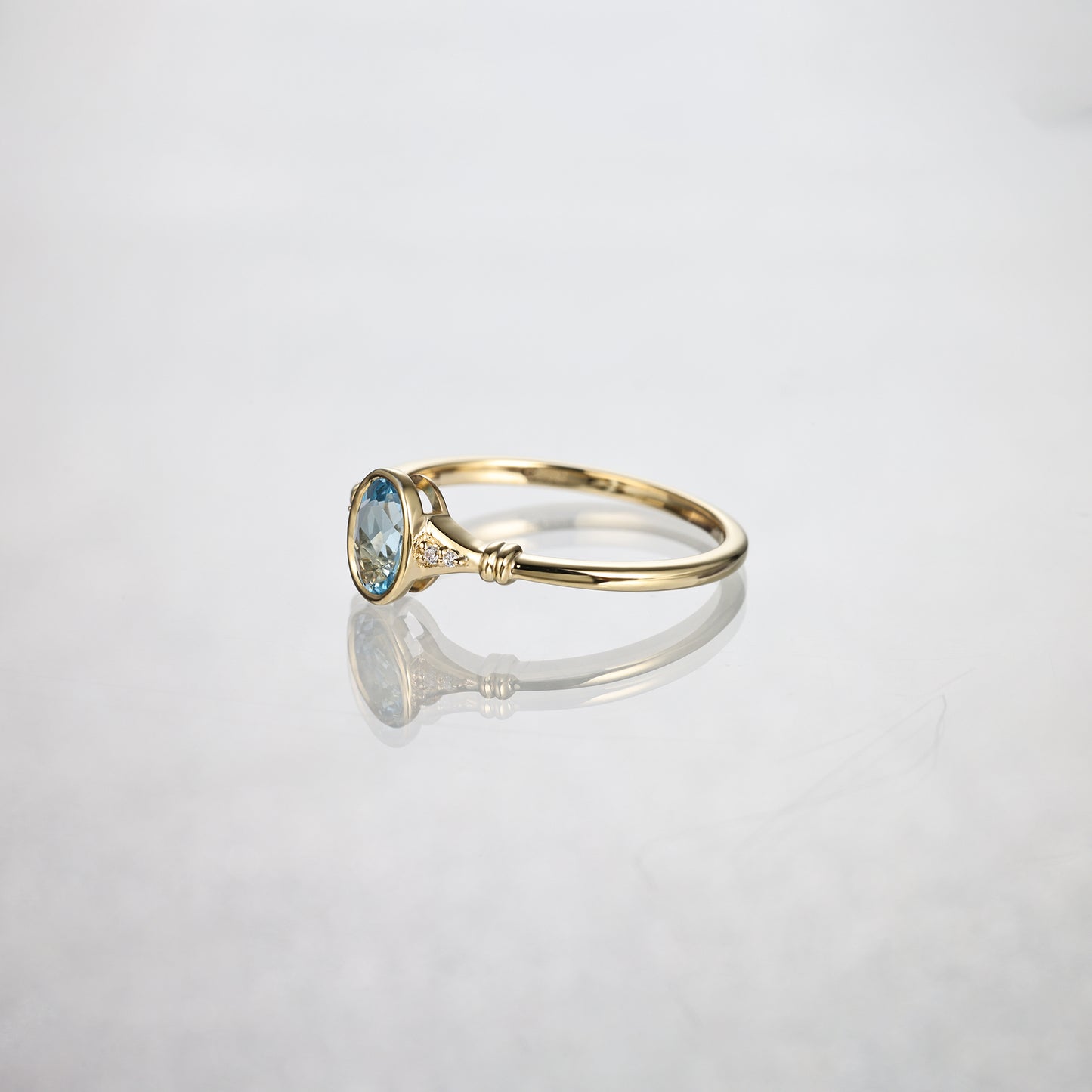 Swiss Blue Topaz Oval Promise Ring