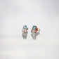 Oval Blue Topaz Morganite Stud Earrings