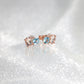 Blue Topaz Morganite Diamond Star Diamond Stud