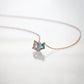 Blue Topaz Peach Morganite Star Diamond Necklace