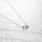Blue Topaz Peach Morganite Star Diamond Necklace