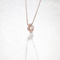 Peach Morganite Flower Diamond Necklace
