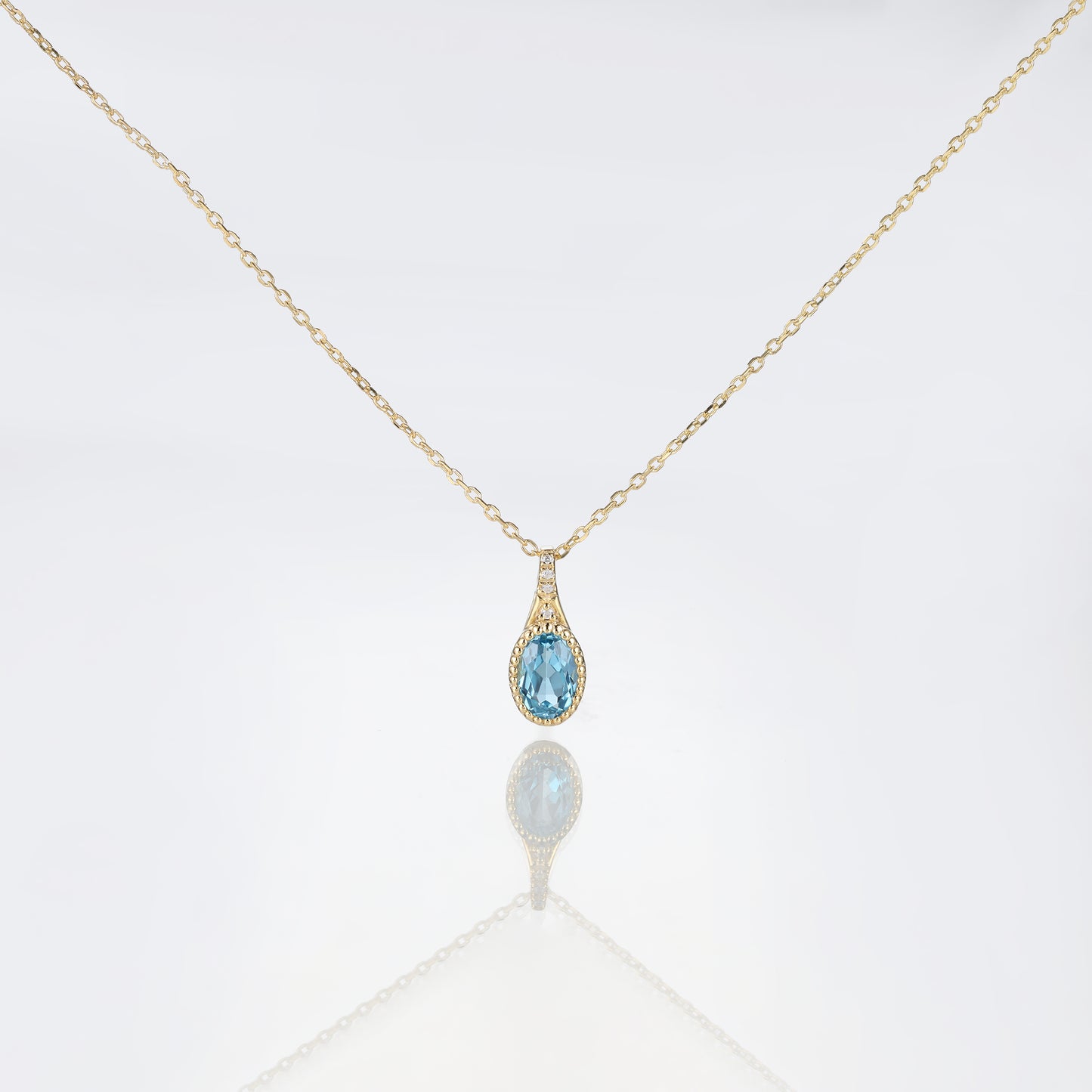 Silver Topaz Vintage Necklace