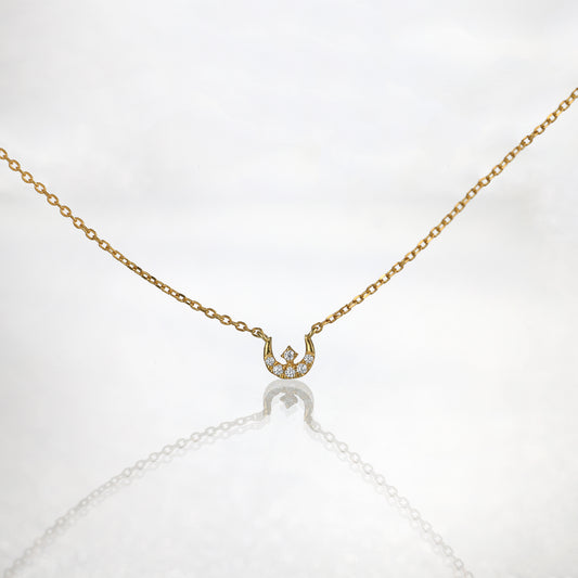 Dainty Moon Star Diamond Necklace