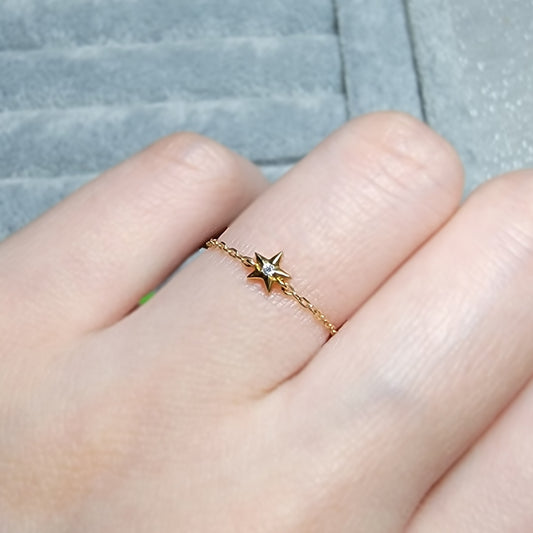 Star Diamond Adjustable Chain Ring