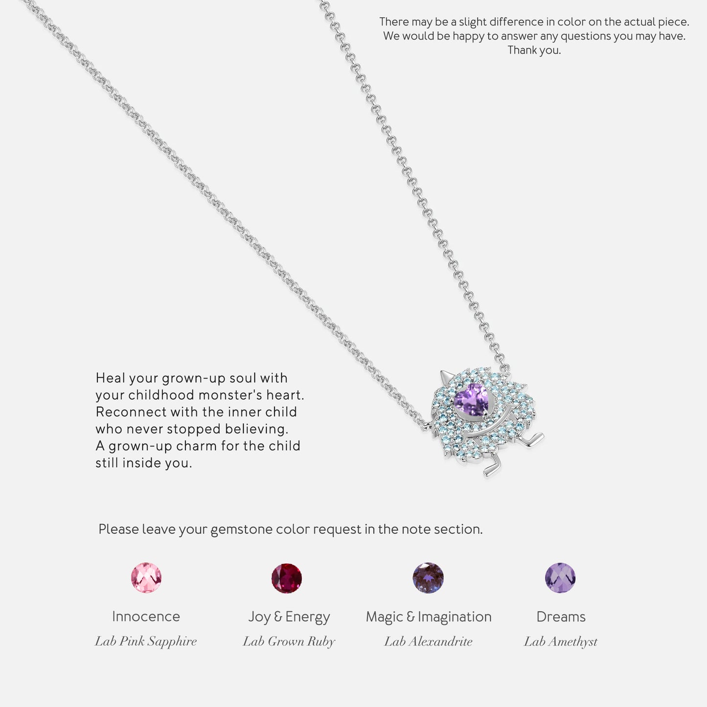 Little Blue Monster Amethyst Necklace