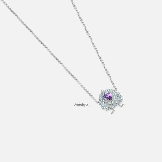 Little Blue Monster Amethyst Necklace