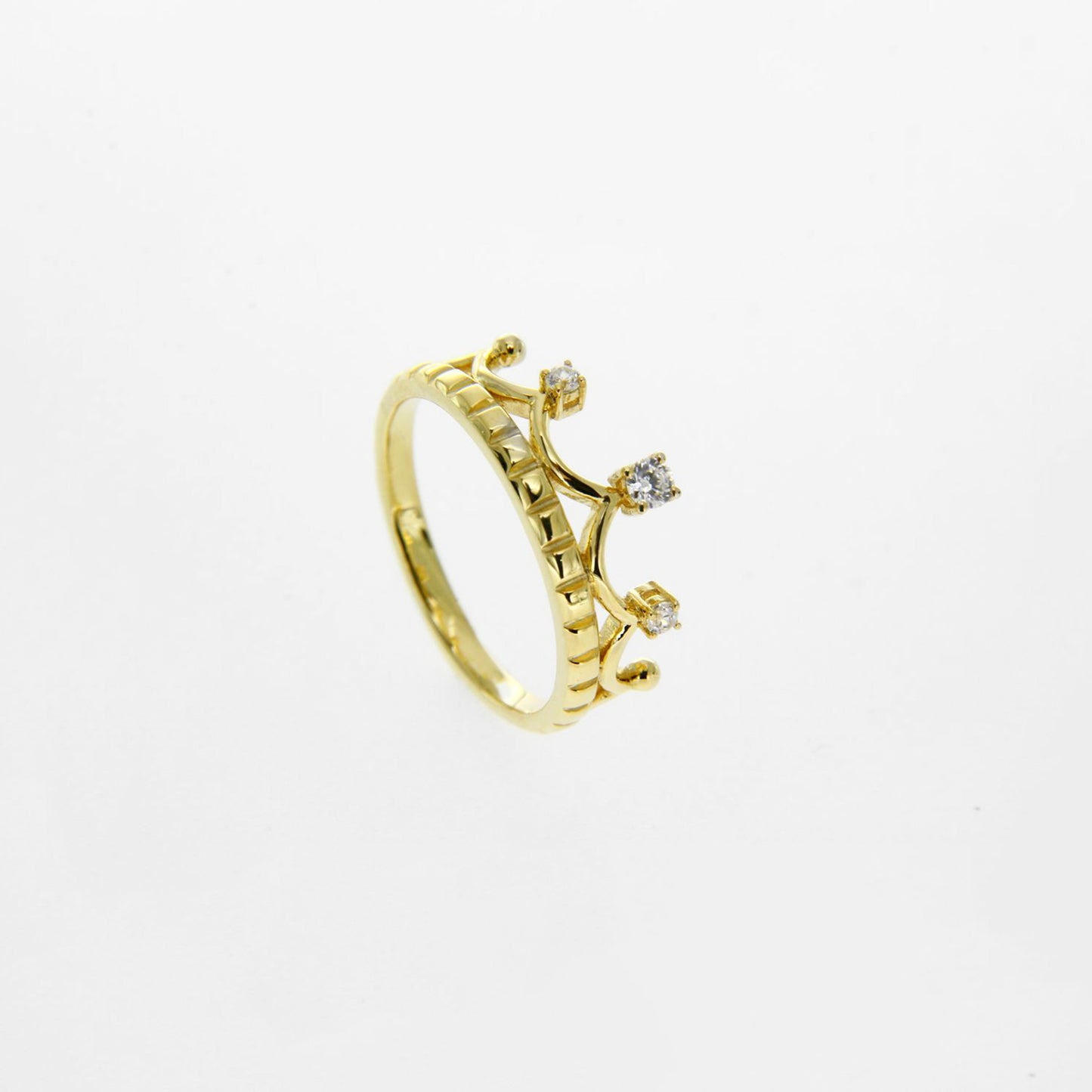 Yellow Gold Crown Diamond Ring