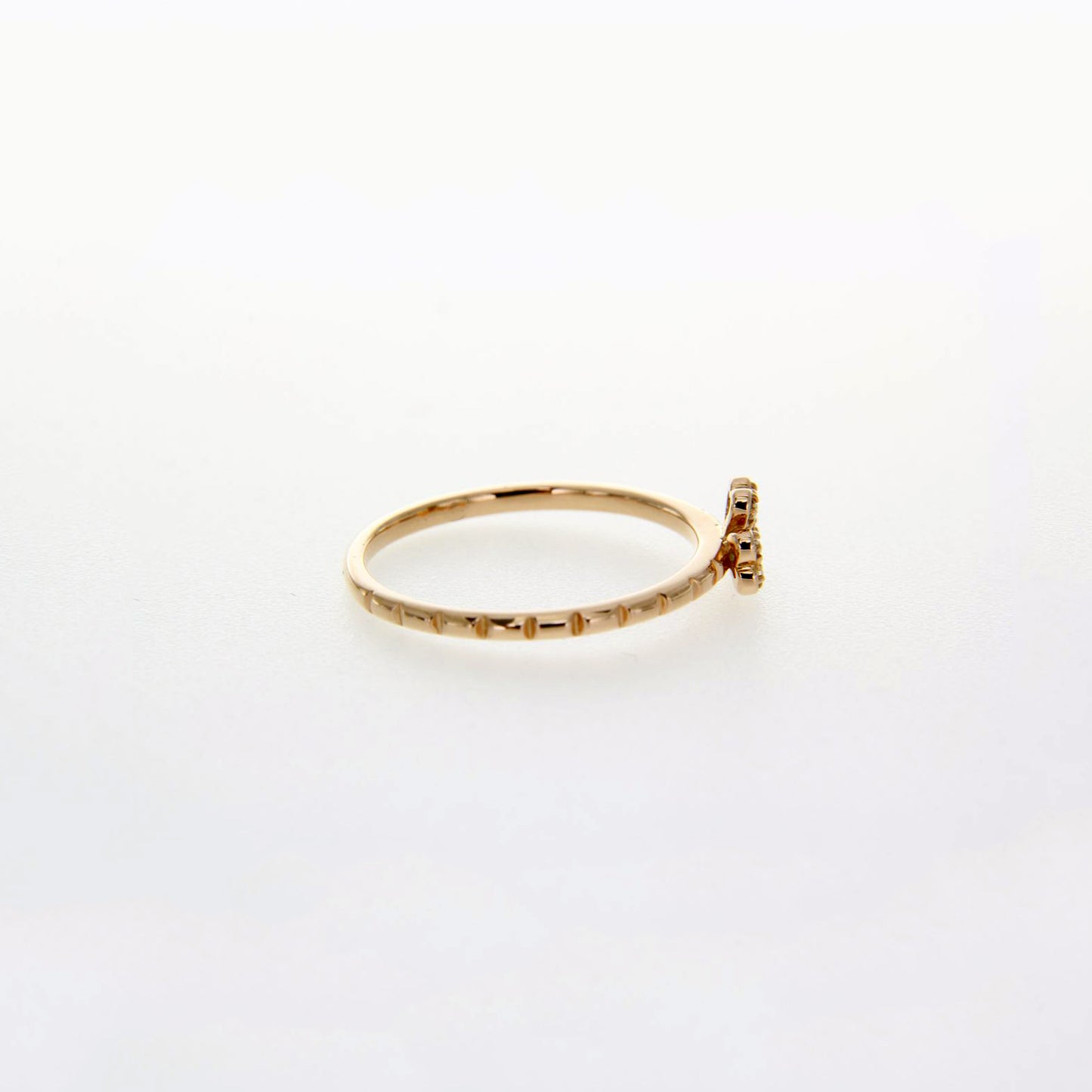 Rose Gold Three Leaf Clover Diamond Ring