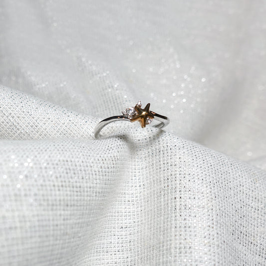 Rose Gold Starfish Diamond Ring