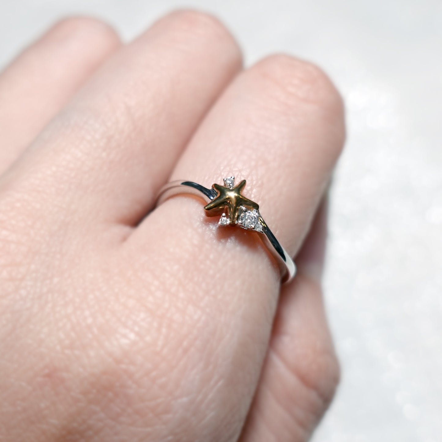 Rose Gold Starfish Diamond Ring