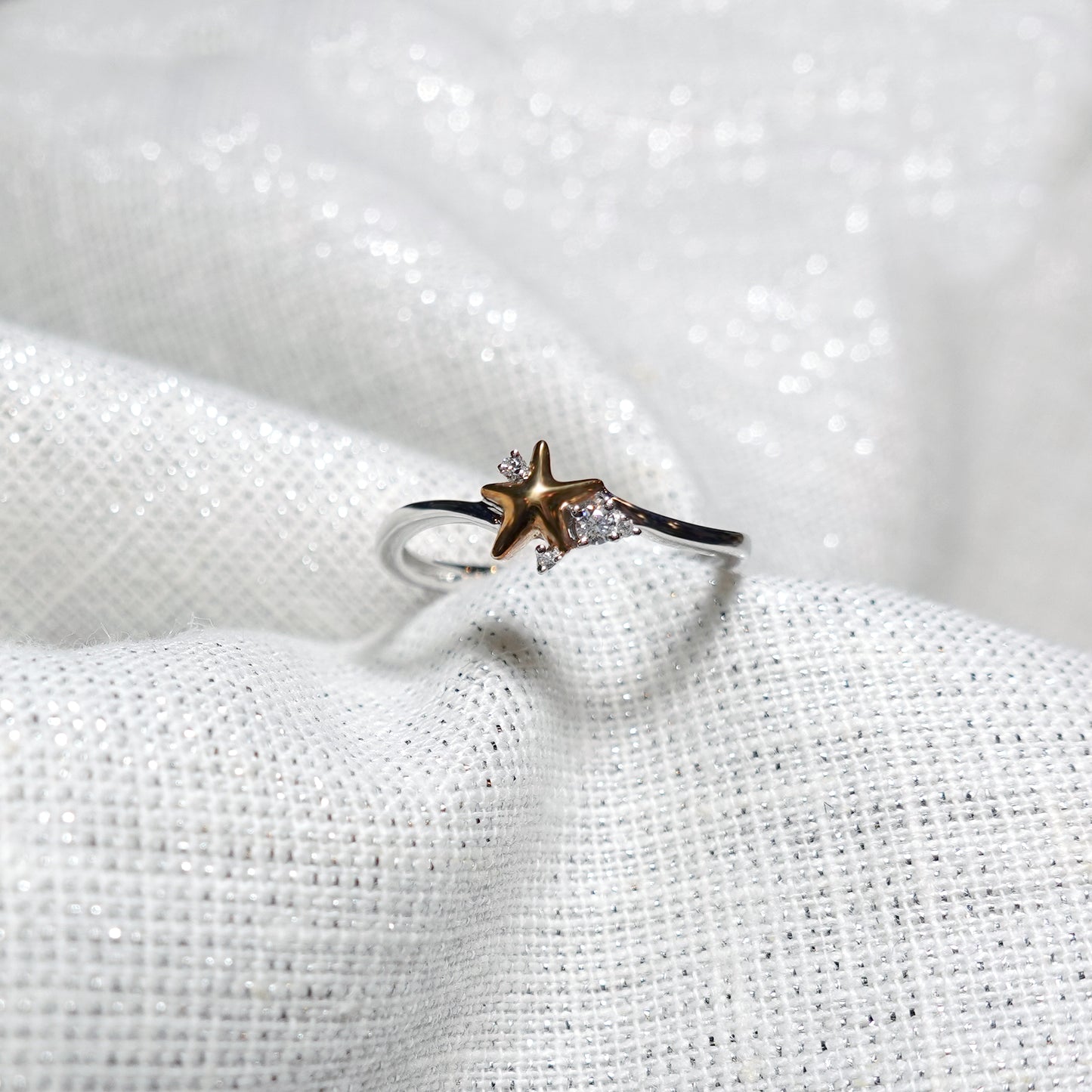 Rose Gold Starfish Diamond Ring