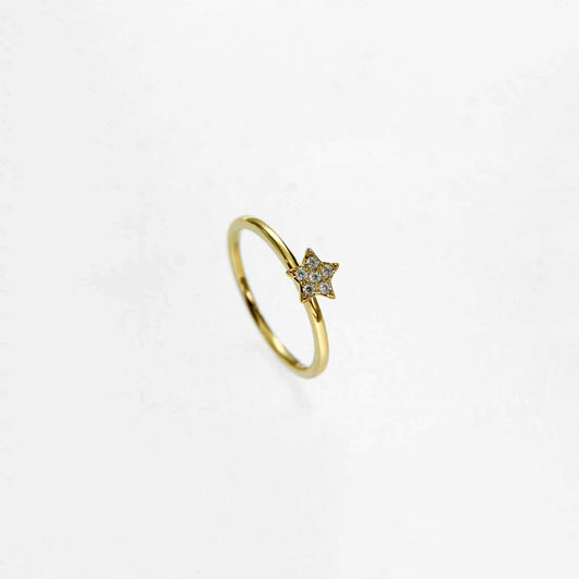 Gold Star Diamond Ring