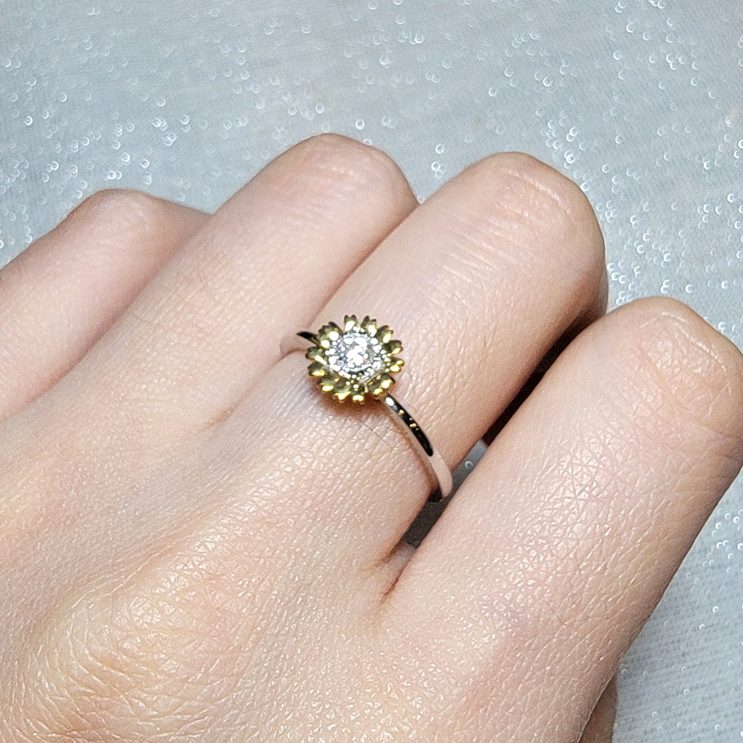 Sun Flower Diamond Floral Ring