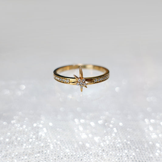 Rose Gold Spark Diamond Star Ring