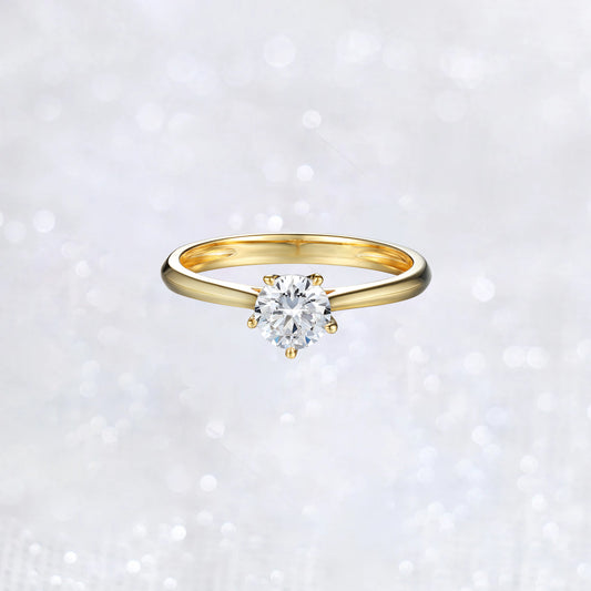 Elegant 14K Yellow Gold Solitaire Ring