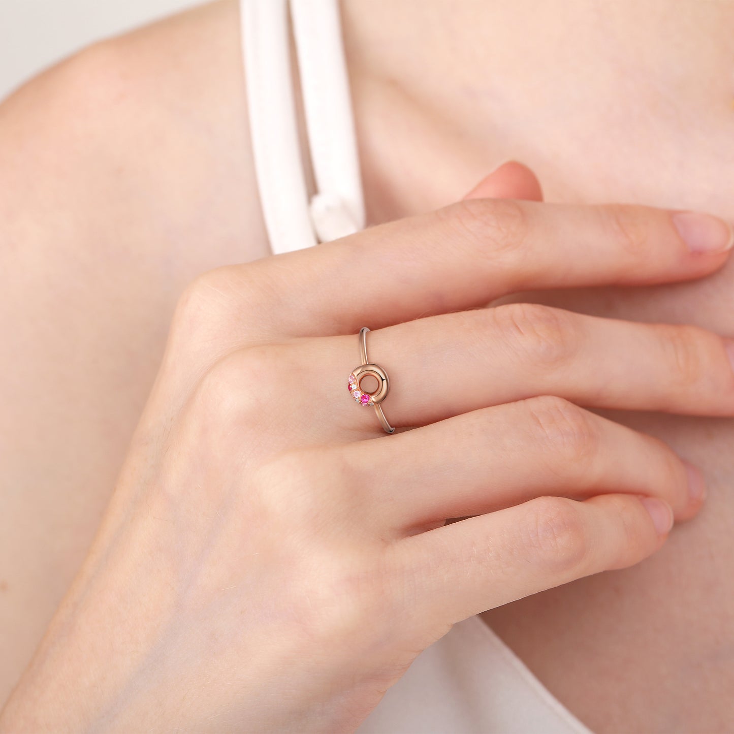Pink Sapphire Donut Ring