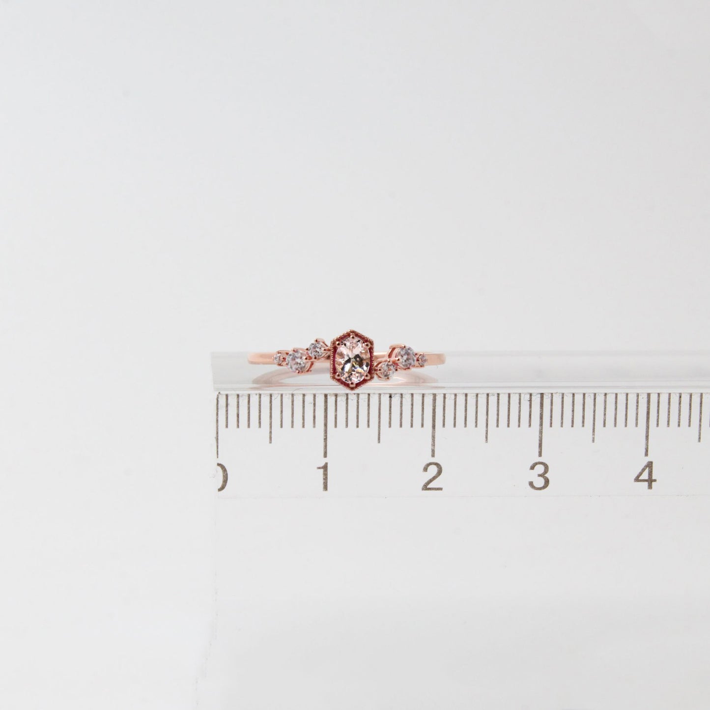 Oval Morganite Milgrain Ring