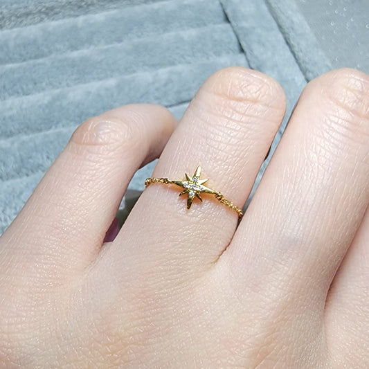 Starburst Diamond Adjustable Chain Ring