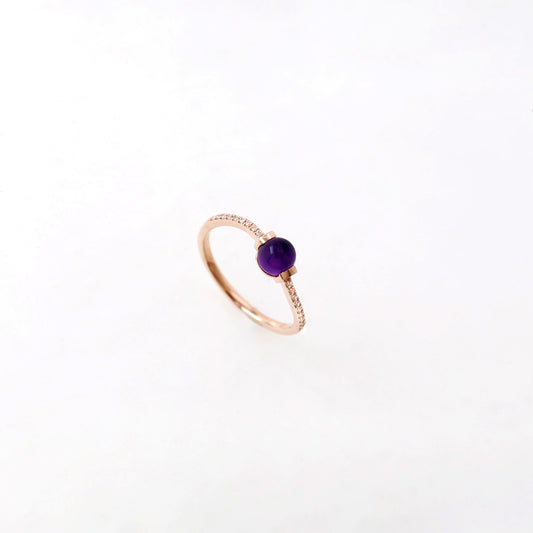 弧面紫晶戒指