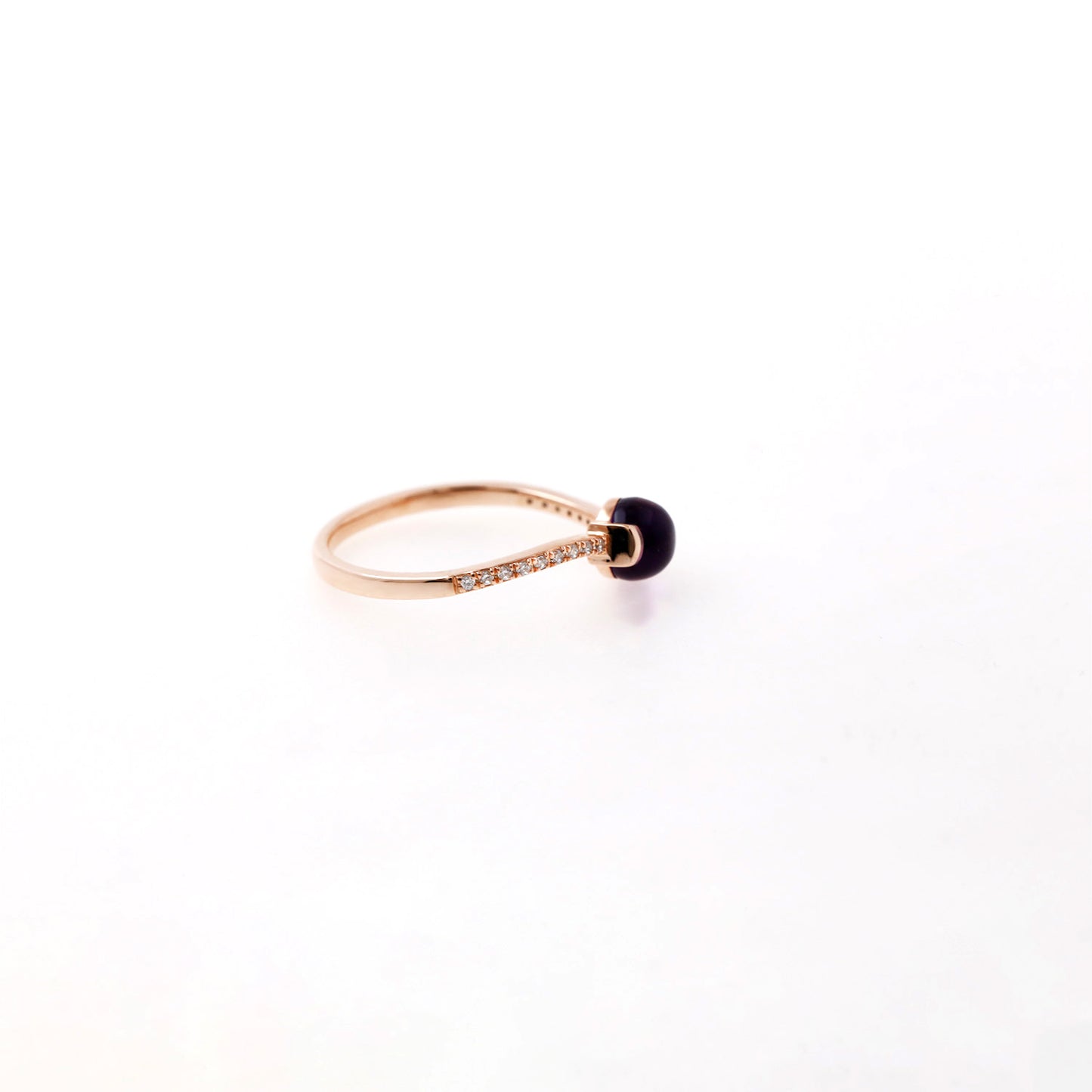Amethyst Cabochon Diamond Ring