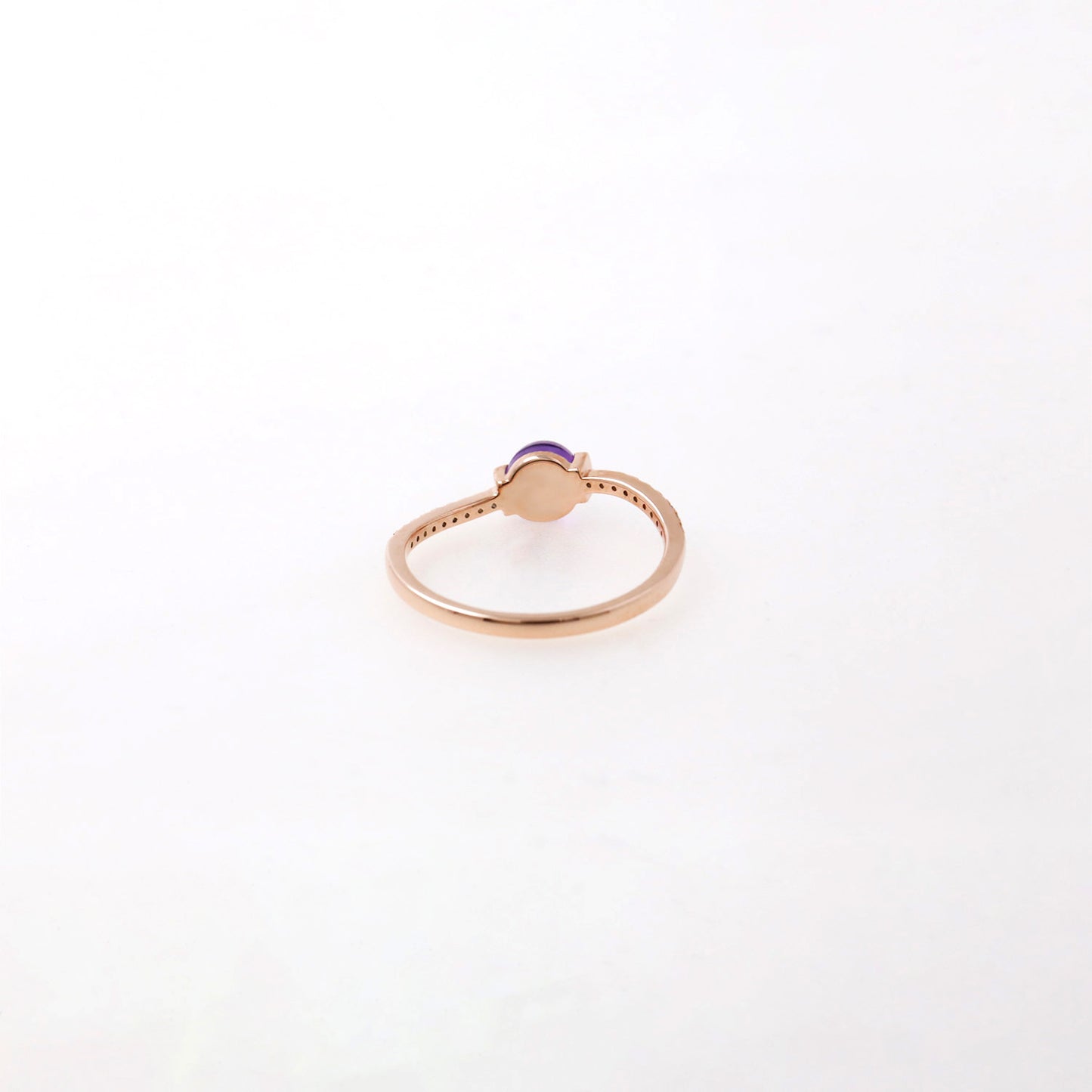 Amethyst Cabochon Diamond Ring