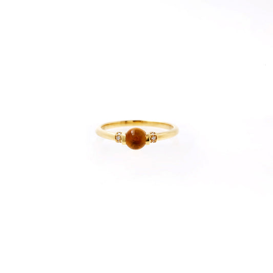 弧面黃水晶戒指