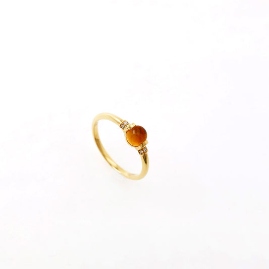 弧面黃水晶戒指