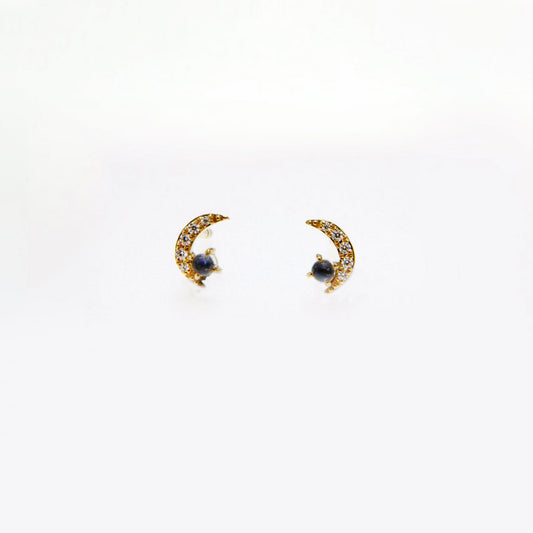 Moon Diamond Moonstone Studs