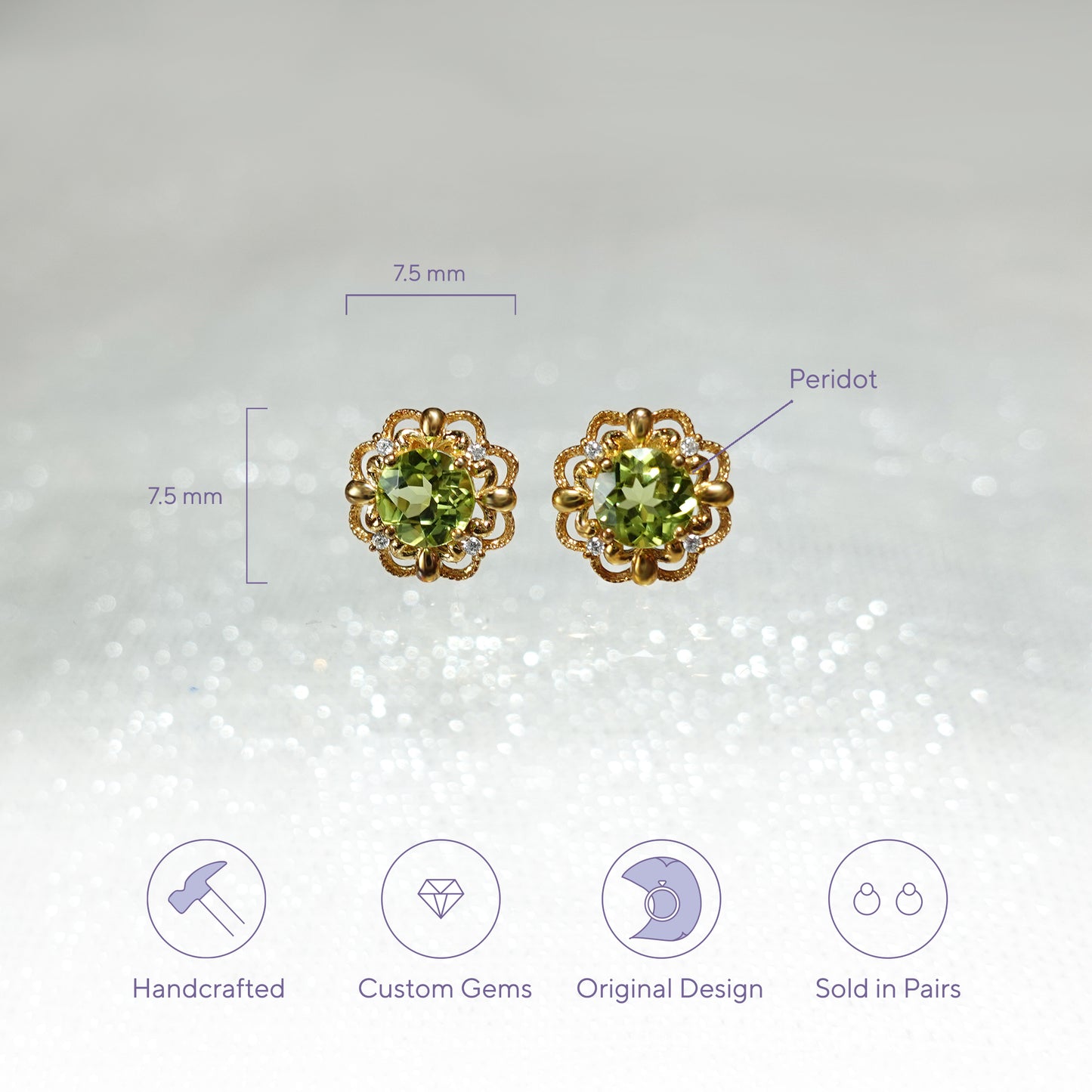 Art Deco Vintage Peridot Earrings